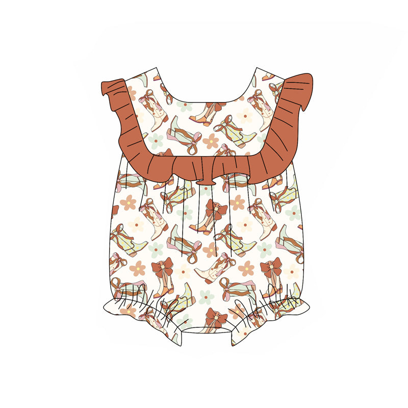 Baby girl clothes boot bow short sleeve shorts set