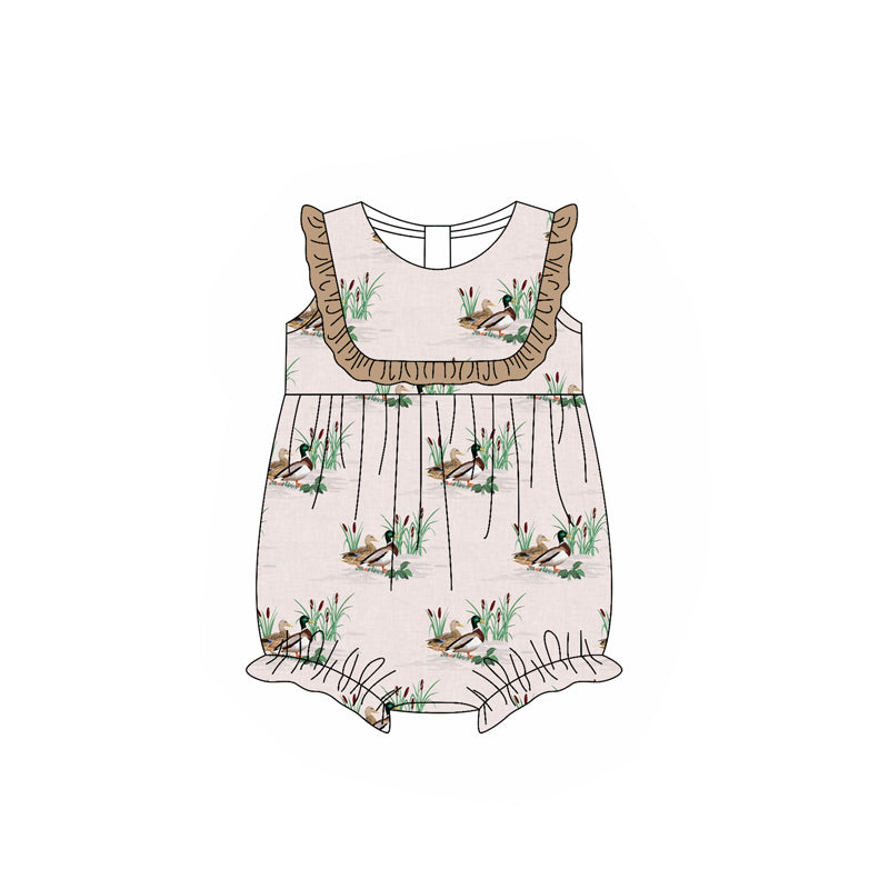 Khaki ruffle duck tunic shorts kids girls summer outfits
