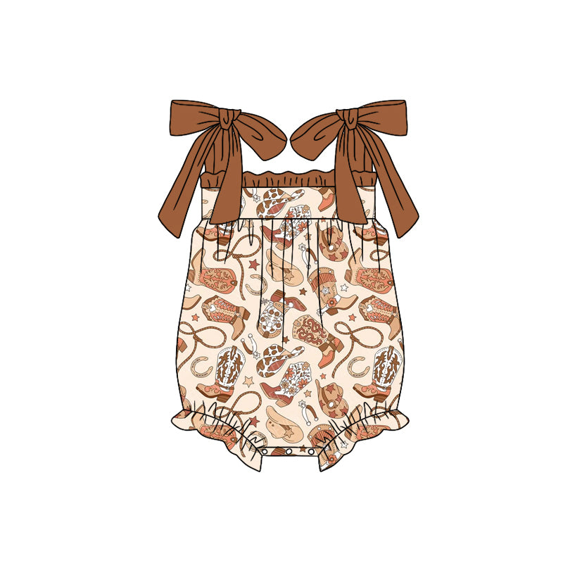 Baby Girls Western Boots Tunic Top Ruffle Shorts Clothes Sets