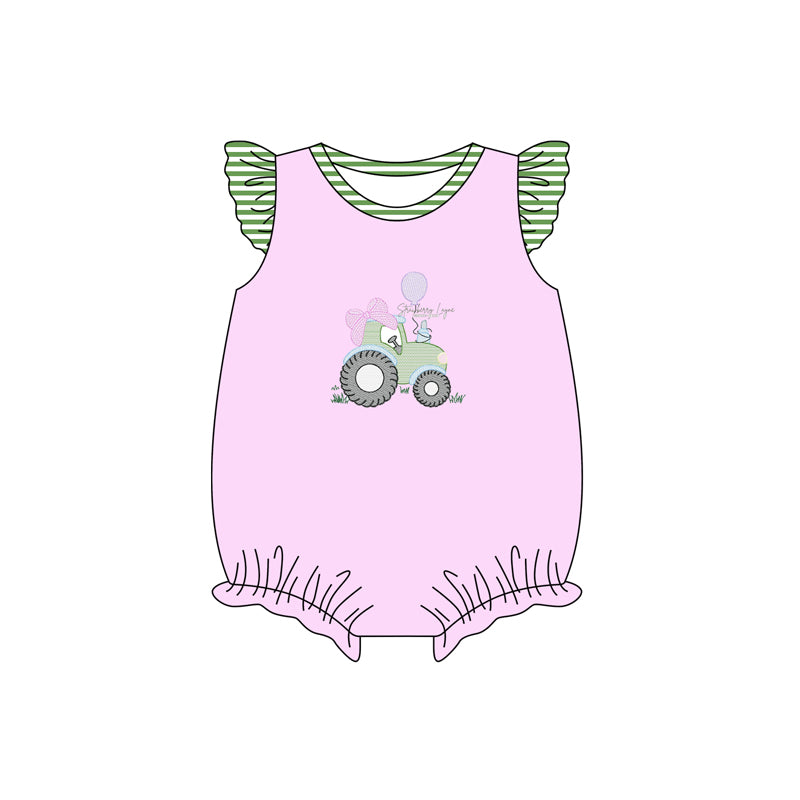 Baby Girls Pink Truck Print Top And Stripes Shorts Outfit Set Cute Casual Clothing Combo for Infants