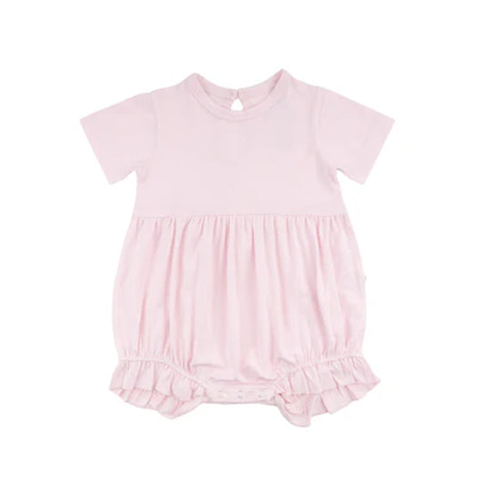 SR2761Pink Cotton Baby Girls Summer Romper Short Sleeves Comfortable Soft Fabric Infant Outfit Pink Rompers for Little Girls