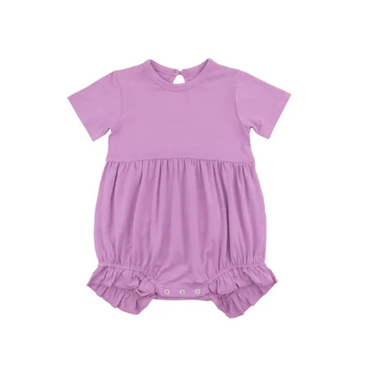 SR2762Baby Infant Girls Summer Purple Short Sleeve Rompers
