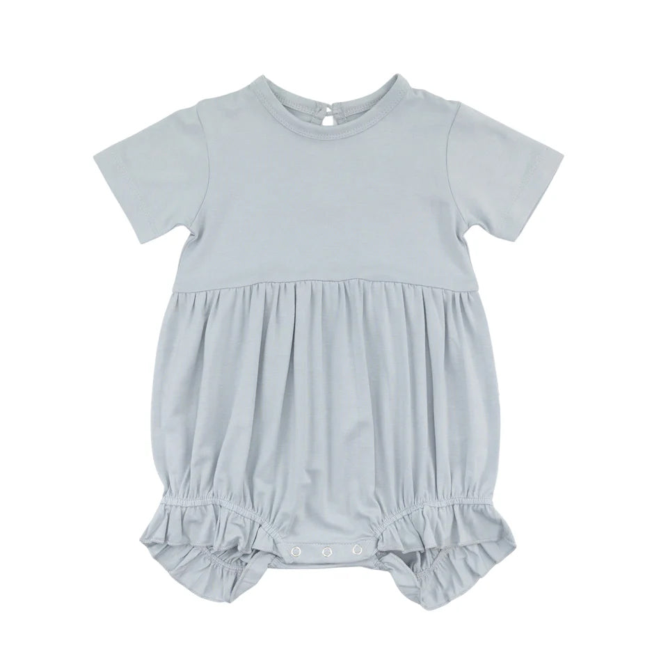 SR2763Summer Light Blue Short Sleeve Romper for Baby Infant Girls Lightweight Comfortable Clothing for Little Girls