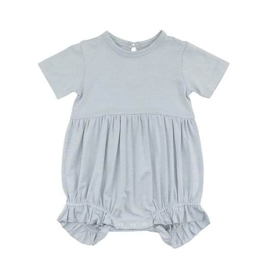 SR2763Summer Light Blue Short Sleeve Romper for Baby Infant Girls Lightweight Comfortable Clothing for Little Girls