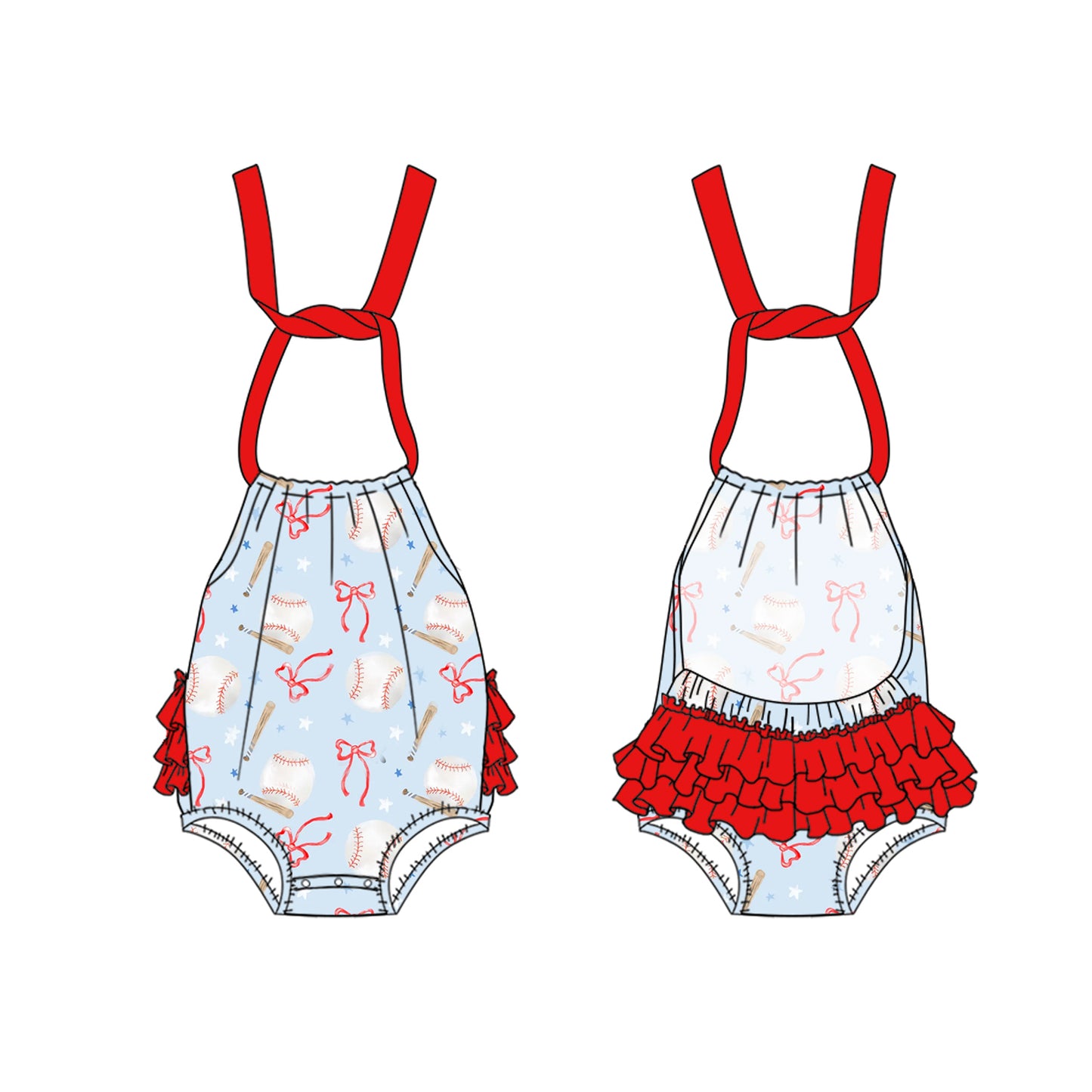 Kids Girls Baseball Halter Top Ruffle Shorts Outfit Set Cute Sportswear for Little Girls