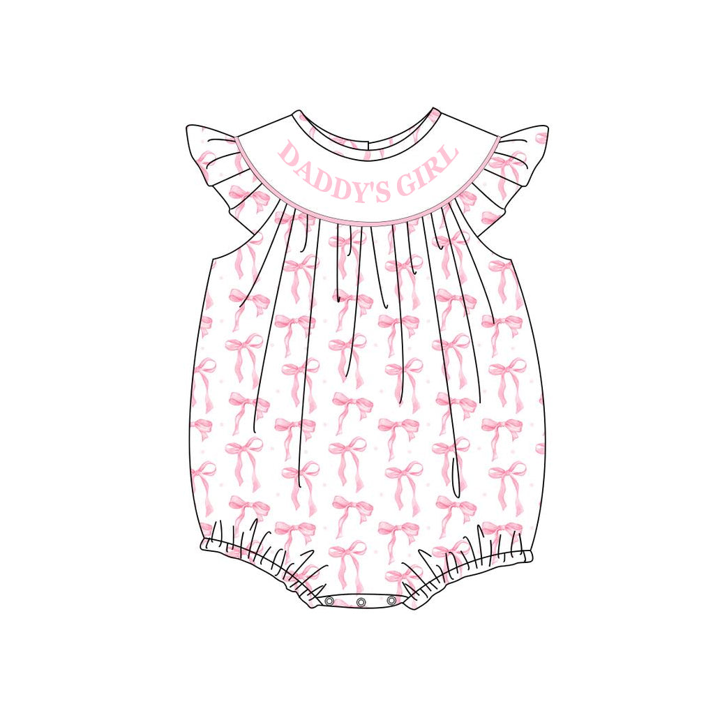 Daddy's Girl Pink Bow Baby Kids Summer Dresses Girls Clothing Floral Print Cotton Dress for Little Girls