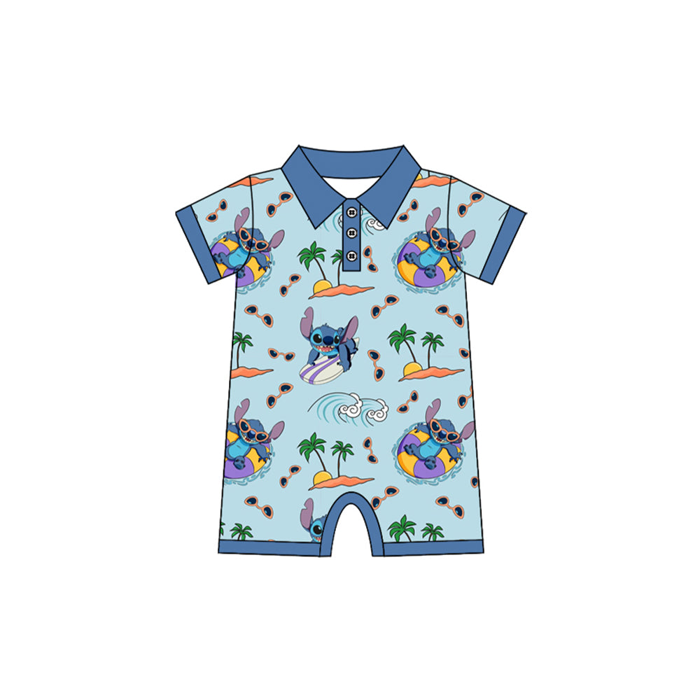 Kids Boys Short Sleeve Koala Polo Shirt And Shorts Summer Outfit Set Casual Breathable Clothing for Active Boys