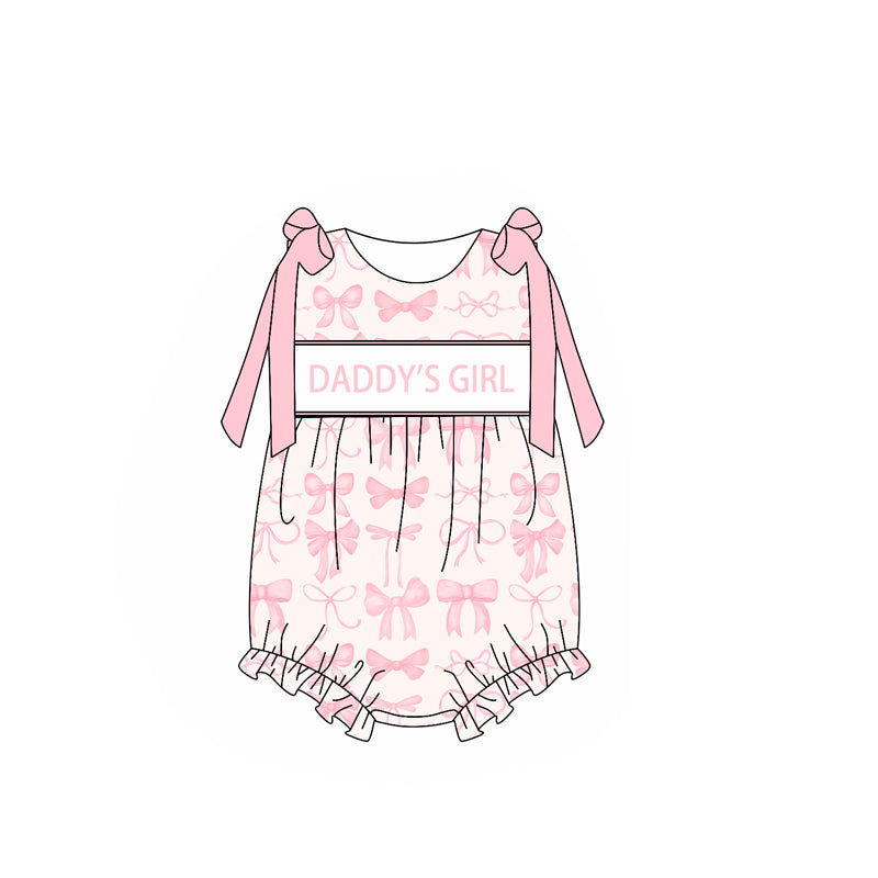 Kids Sleeveless Bow Daddy's Girl Tunic Short Outfit Pink Casual Comfortable Clothing Set for Girls