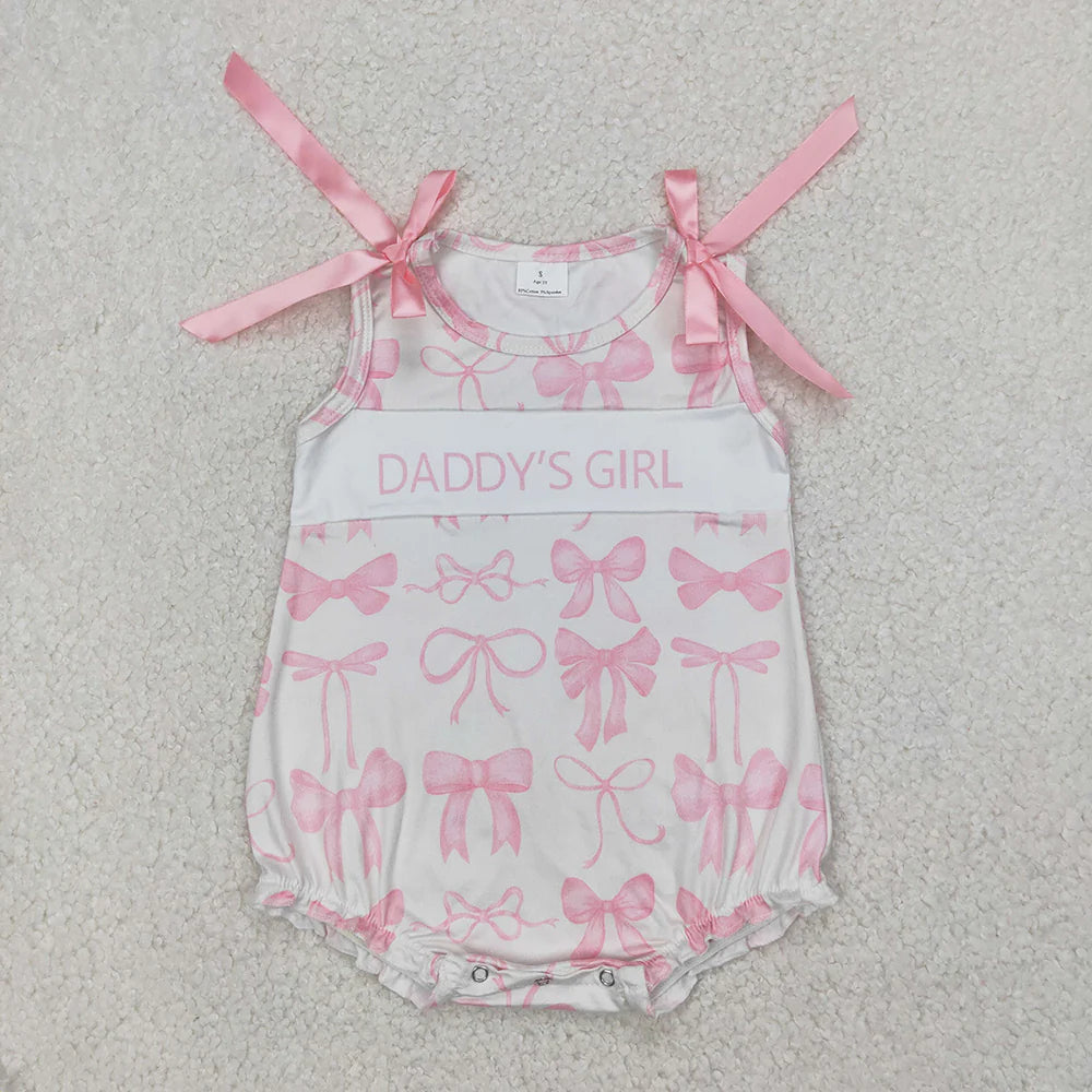 11.10 RTS Sibling Baby Girls Daddy's Girl Bows Rompers Dresses
