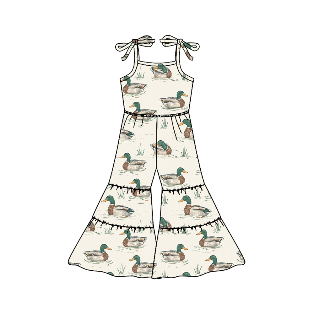 Girls’ Adorable Short-Sleemed Clothes Featuring “Wild Child Duck” Motif