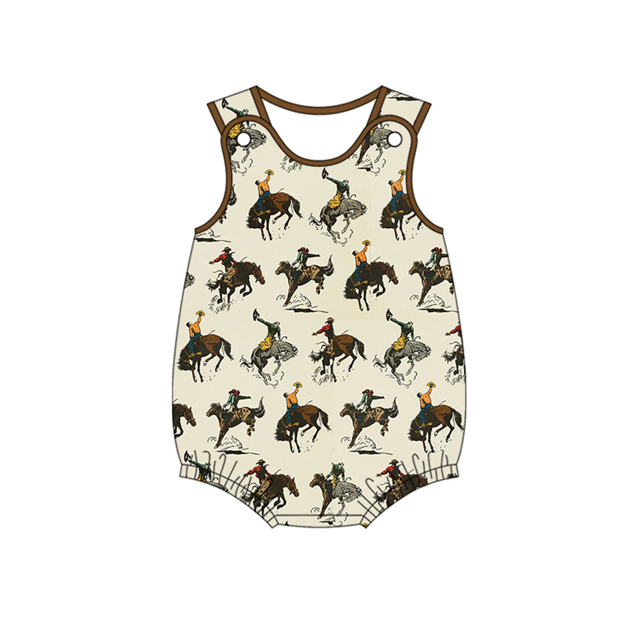 Adorable Sleeveless Horse Rodeo Pocket Top and Shorts Outfits for Toddler Boys