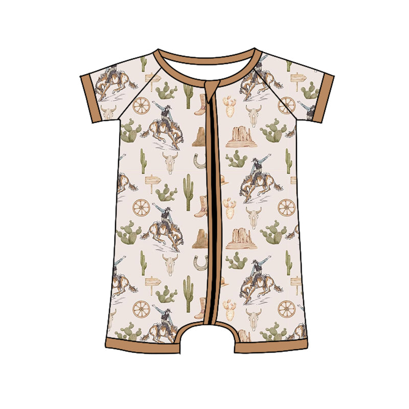 Cool Khaki Short-Sleeve Pocket Top and Shorts for Western Boys