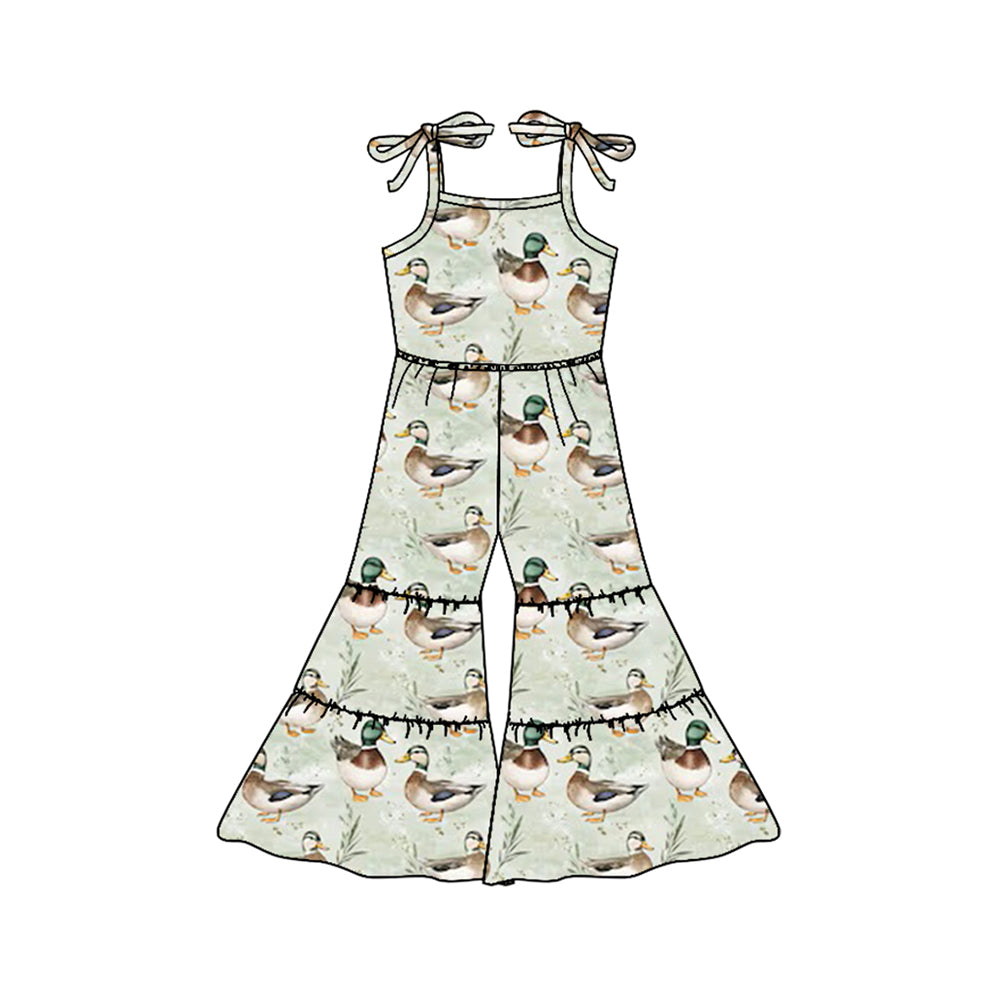 Kids Girls Patchwork Duck Jumpsuit with Straps Cute And Fashionable Junior Sizes for Children