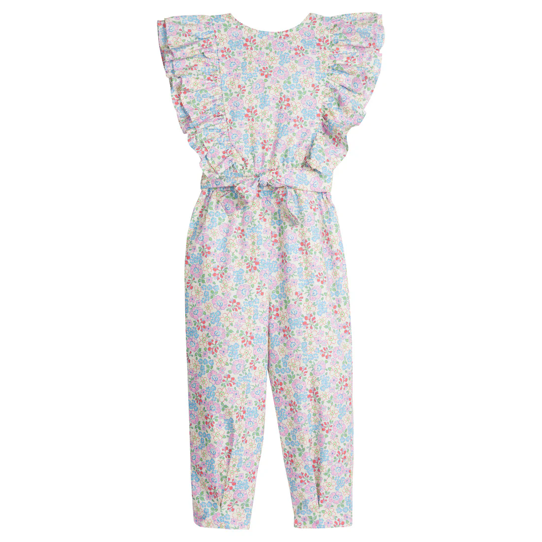 Girls Pink Cotton Floral Ruffle Top And Shorts Summer Outfit Set Cute Feminine Children's Clothing Combo