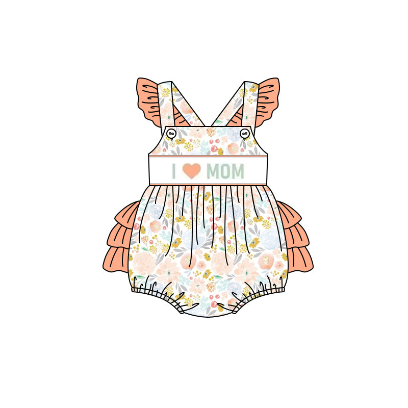 Orange I Love Mom Boys Stripe Shorts Casual Comfortable Clothing for Little Ones