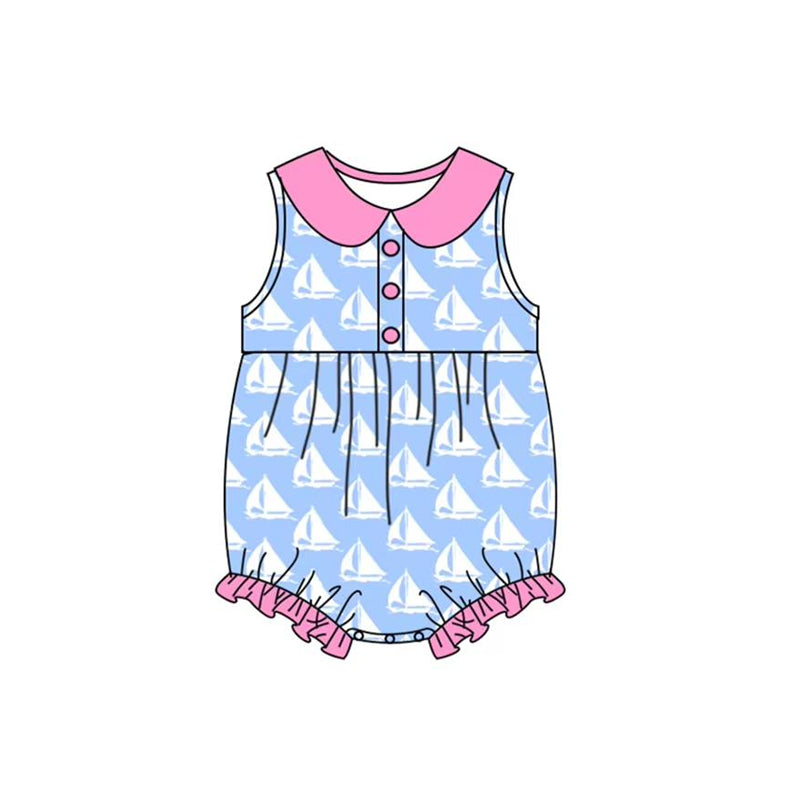 Girls Sleeveless Boat Button Tunic Short Set Summer Clothing Comfortable Breathable Kids Outfit with Adjustable Buttons