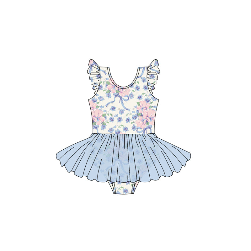 Girls Sleeveless Floral Bow Top And Stripe Shorts Outfit Pink Casual Clothing Set for Kids