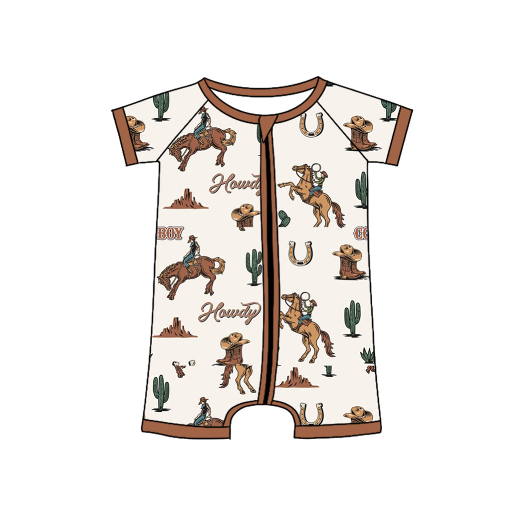 6.06 Pre orderBrown Rodeo Horse Cowboy Western Pajamas for Boy - Kids' Sleepwear Comfortable Nighttime Clothing