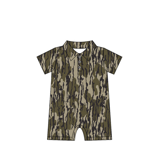 6.04   SR2976 Pre order Short sleeves bottomland camo baby boys polo romper