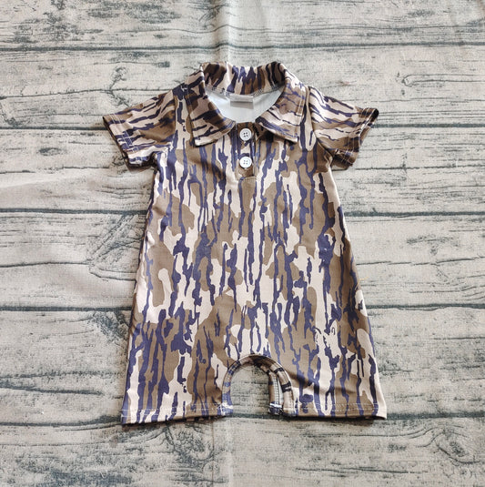 5.20 SR2976 Sample 10days Arrived RTS Short sleeves bottomland camo baby boys polo romper