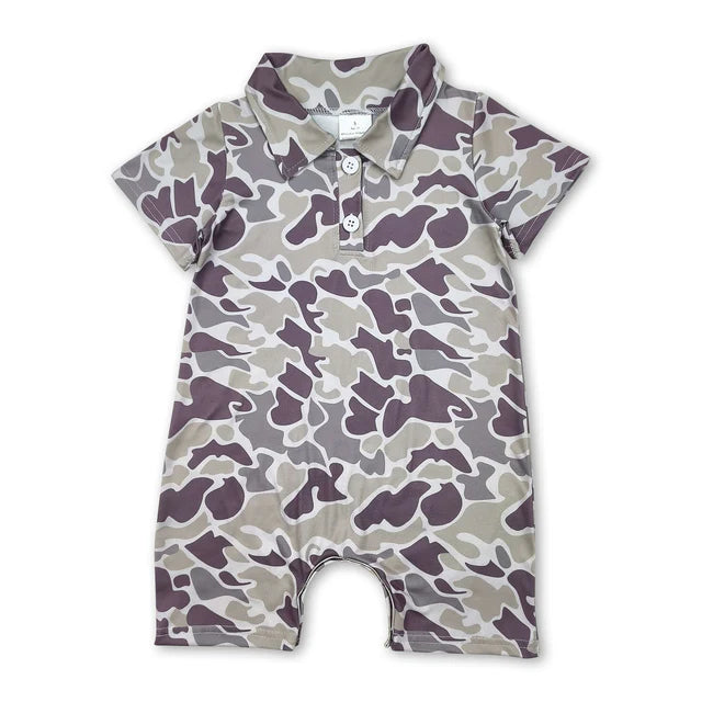 USA Warehouse (IN STOCK) Baby kids Short Sleeve Button Rompers