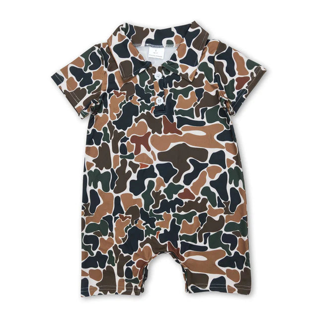 USA Warehouse (IN STOCK) Baby kids Short Sleeve Button Rompers