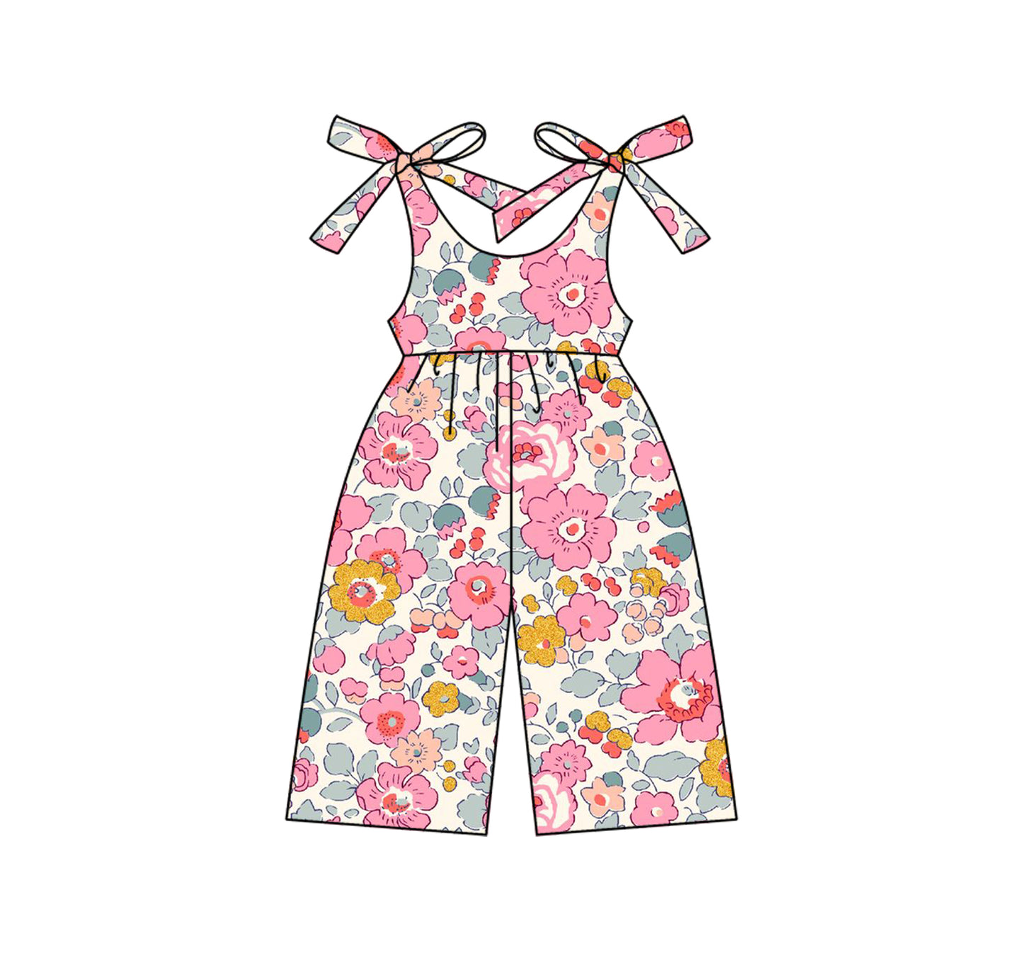 5.01 pre order Girls Sleeveless Floral Top with Polka Dots Matching Shorts Set Cute Spring/Summer Outfit for Kids