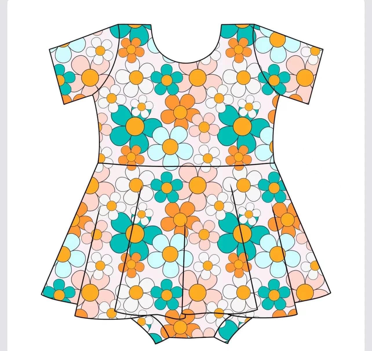 8.27  Pre order Baby Girls Summer Romper Short Sleeves Hot Dog Skirt Cute Infant Outfit for Little Girls