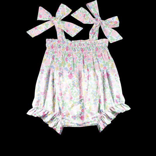 4.23 SR3008 Pre order Floral straps baby girls summer romper