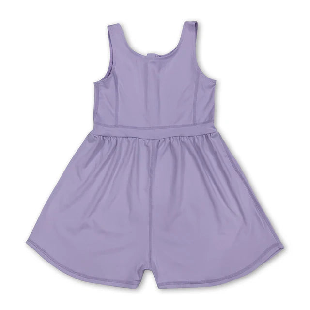 RTS Sibling Sleeveless dark peach kids girls active wear jumpsuit