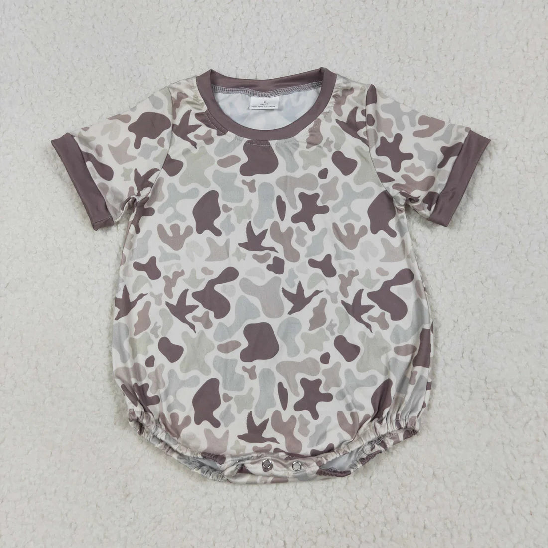 11.24 RST Sibling Baby Boys Short Sleeves Southern Camo Rompers