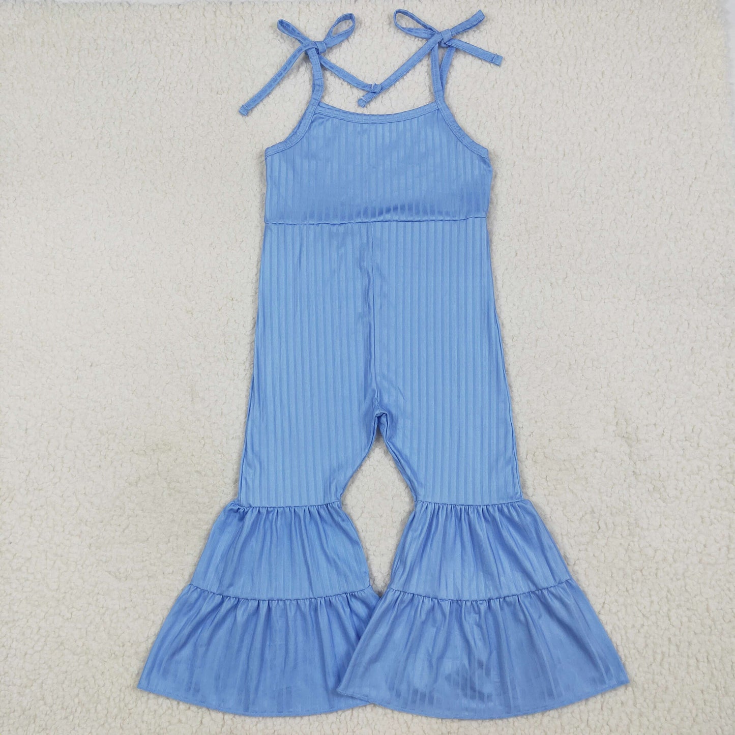 RTS Sibling Baby Girls Summer Jumpsuits Patchwork Ruffle Jumpsuit with Straps for Girls