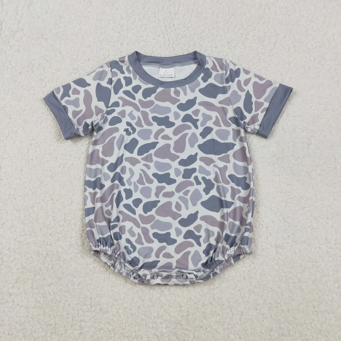 11.24 RST Sibling Baby Boys Short Sleeves Southern Camo Rompers