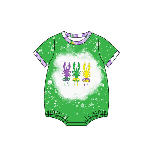 10.4 SR3278 Pre order No Moq Baby Boys Short Sleeve Crayfishes Mardigras Rompers