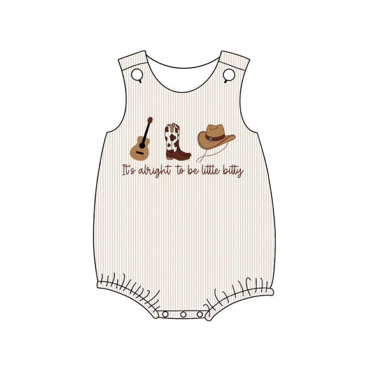 10.21 SR3335 Pre order No Moq Baby Boys Sleeveless Boot Hats Guitar Western Rompers