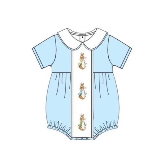 10.30 SR3383 Pre Order No moq Baby Boys Rabbits Easter Collar Rompers