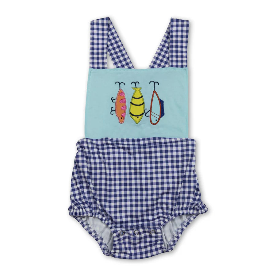 RTS Sibling Short sleeves fishing top plaid shorts kids boys outfits and romper