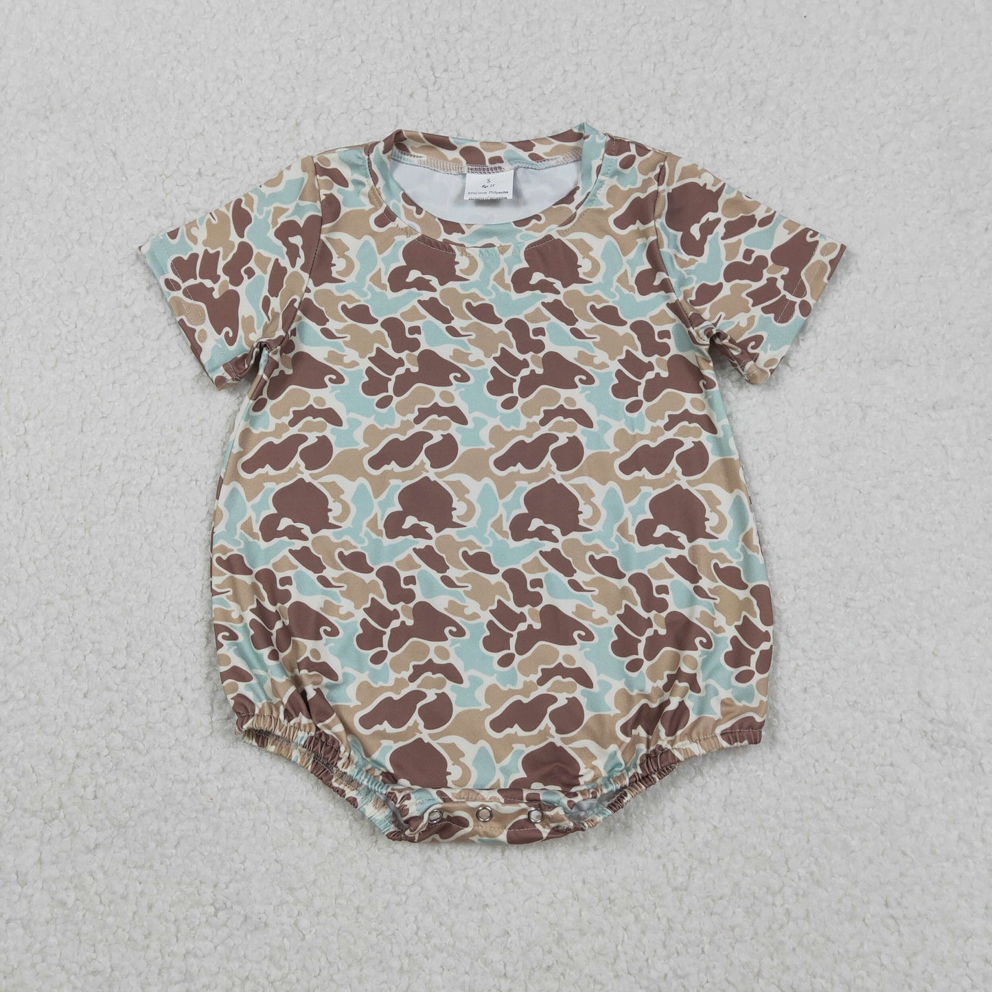 12.9 RTS NO MOQ （In stock）SR3449 Baby Boys Rompers Baby Boys Short Sleeve Southern Khaki Camo Rompers