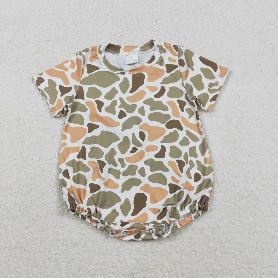 11.24 RST Sibling Baby Boys Short Sleeves Southern Camo Rompers