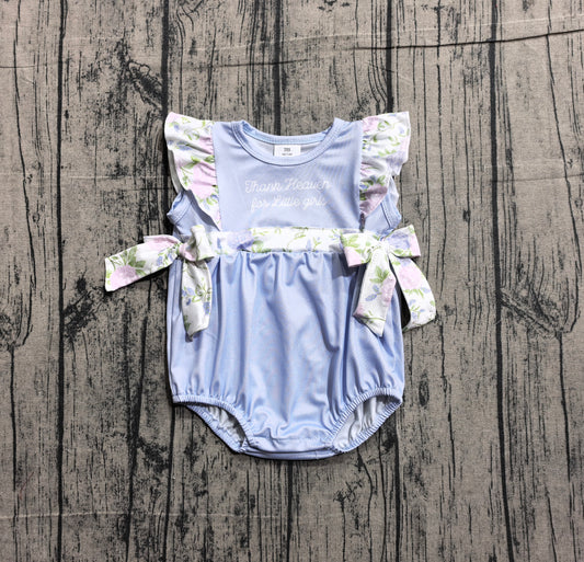 1.31 SR3506 Sample No Moq Baby Boys Thank Heaven Little Girl Bows Ruffle Rompers