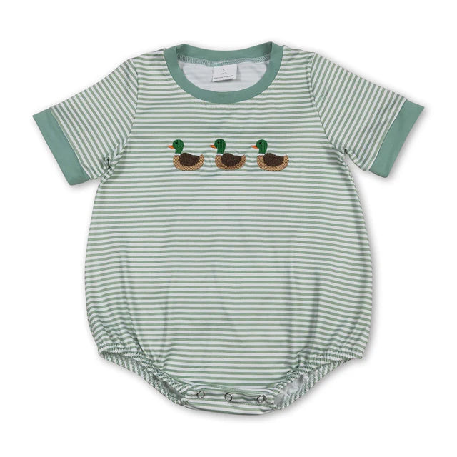 USA Warehouse (IN STOCK) Baby kids embroidery Short Sleeve Rompers