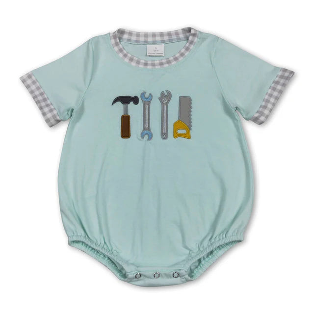 USA Warehouse (IN STOCK) Baby kids embroidery Short Sleeve Rompers