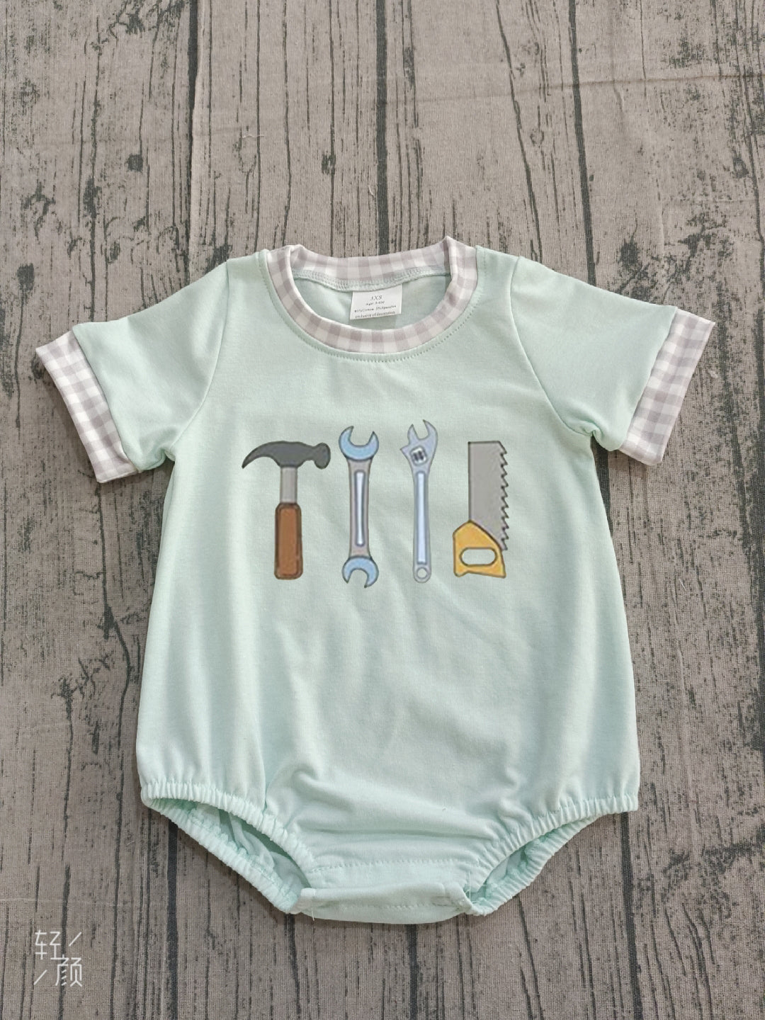 1.12 SR3541 Sample No Moq Embroidery Tools Baby Boys Short Sleeve Rompers
