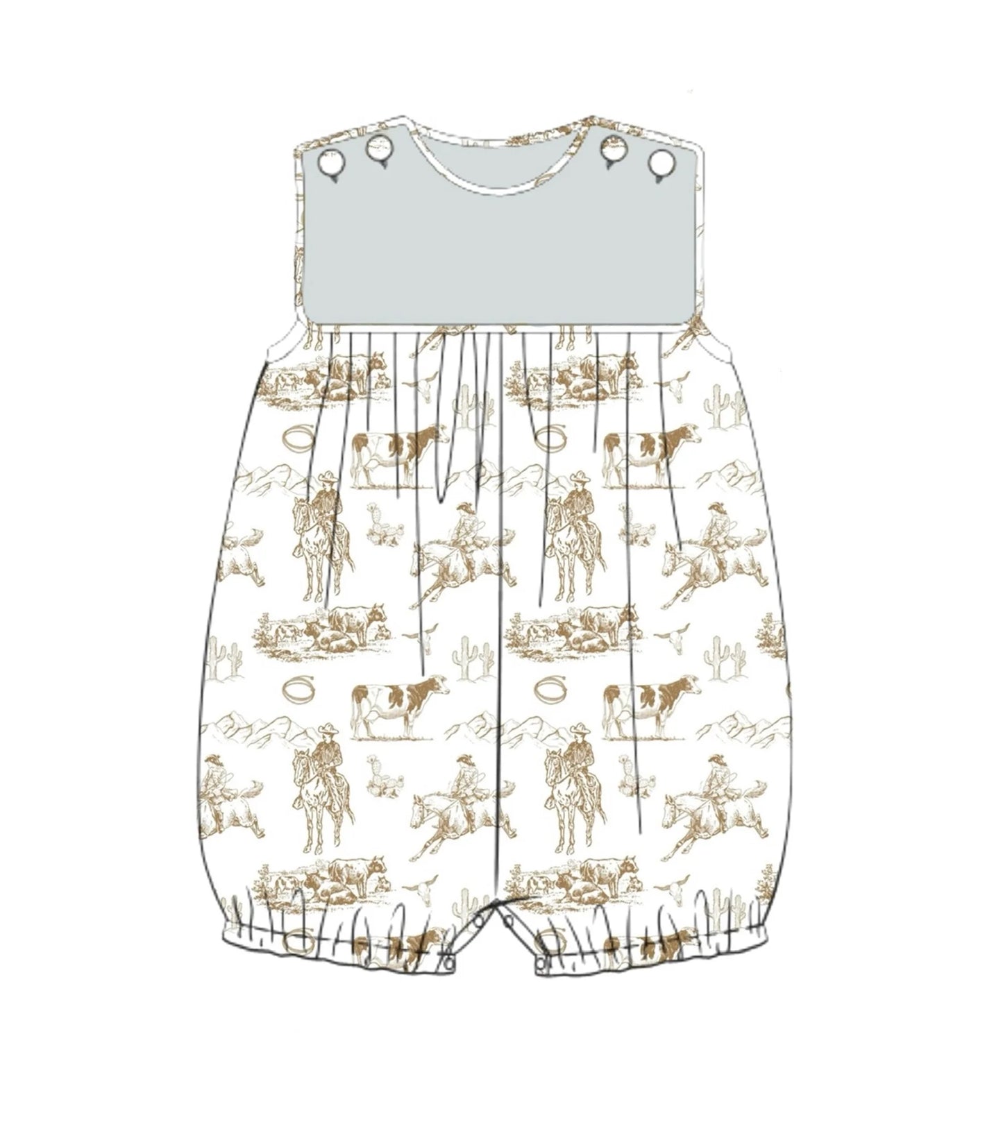 11.15 SR3562 Pre Order No moq Baby Boys Horse Rodeos Sleeveless Western Rompers