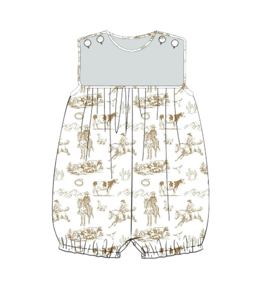 11.15 SR3562 Pre Order No moq Baby Boys Horse Rodeos Sleeveless Western Rompers