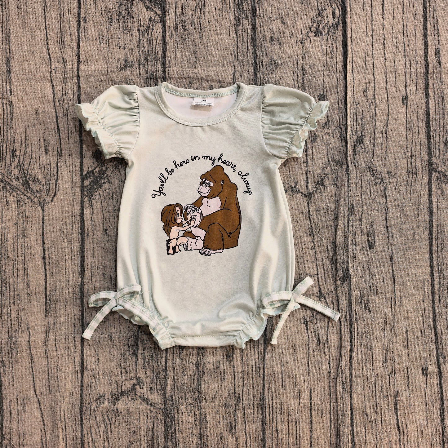 1.7 SR3589 Sample No Moq Baby Girls Short Ruffle Sleeve Monkey Bows Rompers