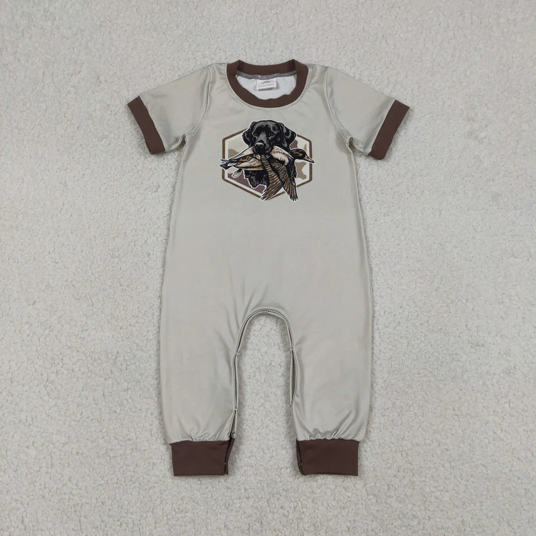 1.7 RTS Sibling Baby Boys Short Sleeve Duck Dogs Hunting Pants Rompers