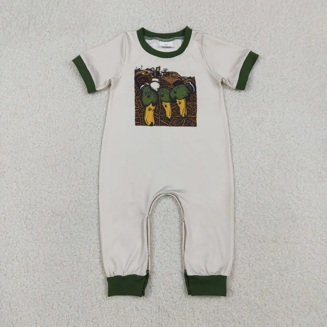 1.7 RTS Sibling Baby Boys Short Sleeve Duck Dogs Hunting Pants Rompers