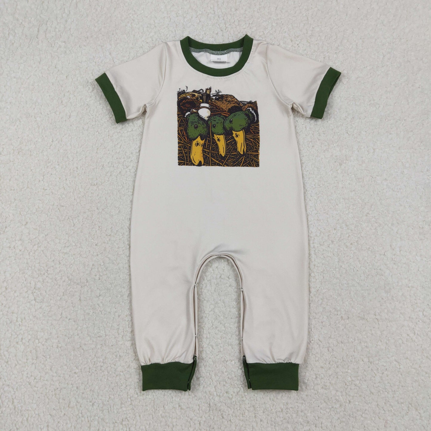 12.24 RTS NO MOQ （In stock）SR3681 Baby Boys Rompers Baby Boys Ducks Calls Hunting Footie Rompers