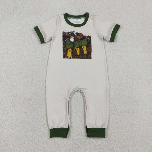 12.24 RTS NO MOQ （In stock）SR3681 Baby Boys Rompers Baby Boys Ducks Calls Hunting Footie Rompers
